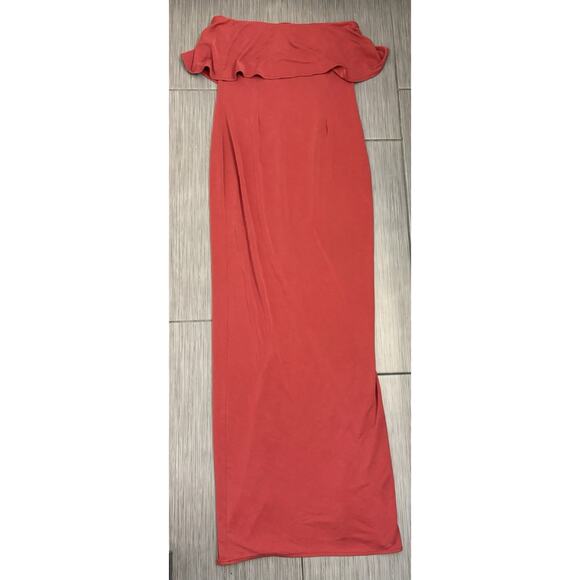 Tobi Women’s Red Milan Strapless Back Slit Maxi Dress Size Medium - Picture 1 of 8